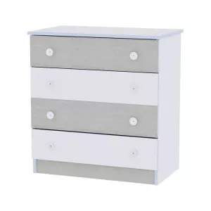 Comoda lemn, 81x50x86 cm, 4 sertare, White Blue Elm