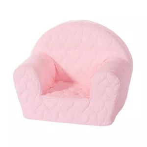 Fotoliu pentru copii, Knorr Toys, matlasat, umplutura din spuma moale, husa bumbac 100% detasabila si lavabila, 51 x 34 x 42 cm, 9 Luni+, Cosy Heart Rose