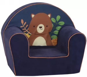 Fotoliu pentru copii, Knorr Toys, umplutura din spuma moale, husa bumbac 100% detasabila si lavabila, 51 x 34 x 42 cm, 9 Luni+, Happy Bear