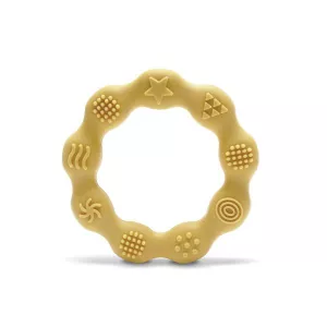 Jucarie de dentitie din silicon, 0 luni+, Ring, Yellow