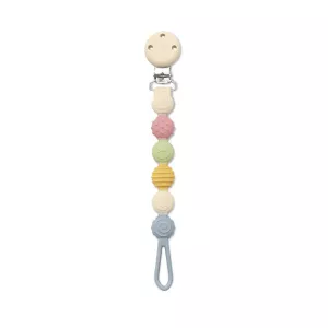 Lant pentru suzeta din silicon, clips de prindere, BPA Free, Blue Mix