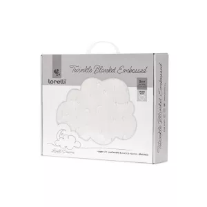 Paturica pentru bebelusi, Twinkle, material moale, model decorativ in relief, 80 x 110 cm, 0 luni+, White