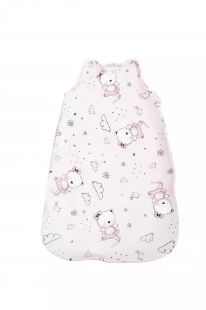 Sac de dormit, primavara/vara, pentru copii cu inaltimea maxima de 85 cm, Pink Ballerina Bear