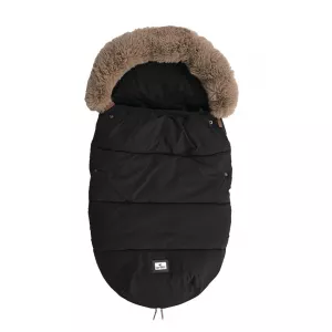 Sac termic de iarna pentru carucior, captuseala polar, impermeabil, Luxe Black