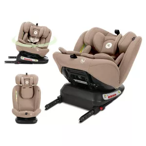 Scaun auto pentru copii, Capella, i-Size, Isofix, rotativ 360 grade, 0 luni-12 ani, 40-150 cm, Beige