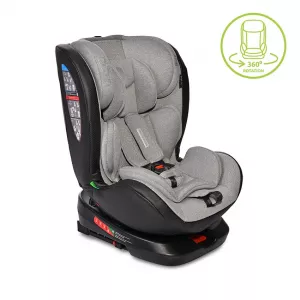 Scaun auto Nebula, i-Size, Isofix, baza rotativa, de la 0 luni pama la 12 ani, 40-150 cm, Gri