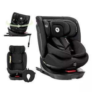 Scaun auto pentru copii, Concord Pro, Isofix, picior de sprijin, rotativ 360, cu perna de calatorie, 40-150 cm, 0 luni-12 ani, Black