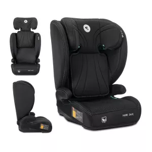Scaun auto pentru copii, Nube Safe, protectie laterala EPS, tetiera reglabila, husa respirabila, 3-12 ani, 100-150 cm, Black