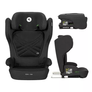 Scaun auto pentru copii, Rigel, i-Size, Isofix, pliabil pentru depozitare usoara, tetiera reglabila, 3 ani-12 ani, 100-150 cm, Black