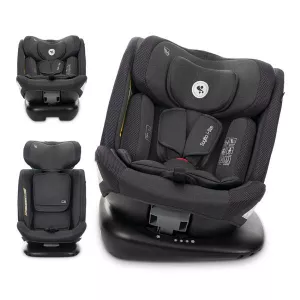 Scaun auto pentru copii, Sagitta, i-Size, rotativ 360, protectie laterala SPS, spatar reglabil, 0-12 ani, 40-150 cm, SPS, Black