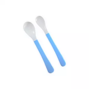 Set 2 lingurite cu varf moale, 6 luni+, Blue