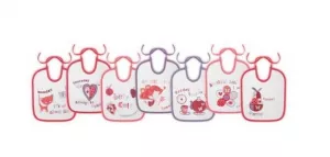 Set 7 bavete zilele saptamanii, small, bumbac, inchidere cu snur, Girl