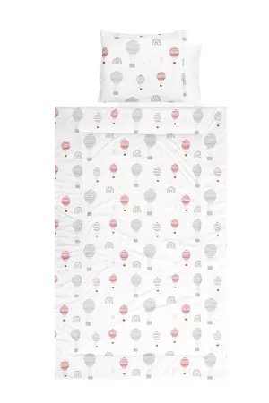 Set lenjerie pat 4 piese, bumbac ranforce, Grey Baloons