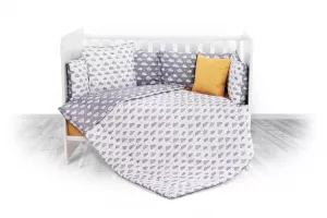 Set lenjerie pat 8 piese, 70x140 cm, bumbac ranforce, Clouds Grey