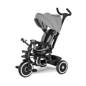 Tricicleta pentru copii, Tino, sezut rotativ 360 grade, scaun rabatabil, control parental, Grey