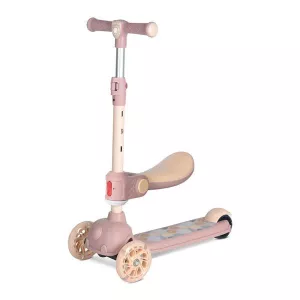 Trotineta, Jetster Plus, 3 ani+, pana la 20 kg, scaun pliabil si reglabil 4 pozitii, roti PU cu luminite, Beige