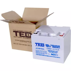 Acumulator 12V GEL Deep Cycle, Dimensiuni 197 x 166 x 171 mm, Baterie 12V 46Ah M6, TED Electric TED003454