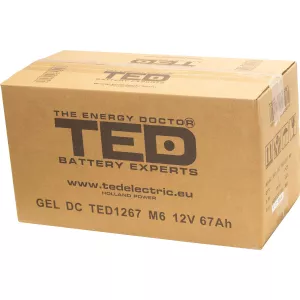 Acumulator 12V GEL Deep Cycle, Dimensiuni 350 x 166 x 176 mm, Baterie 12V 67Ah M6, TED Electric TED003461