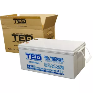 Acumulator 12V GEL Deep Cycle Solar, Dimensiuni 520 x 268 x 220 mm, Baterie 12V 260Ah M8, TED Electric TED003539