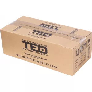 Acumulatori Stationari Etansi - Acumulator 12V High Rate, Dimensiuni 151 x 65 x 95 mm, Baterie 12V 9.6Ah F2, TED Electric TED003324, globstar.ro