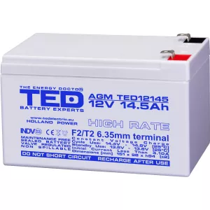 Acumulator 12V High Rate, Dimensiuni 151 x 98 x 95 mm, Baterie 12V 14.5Ah F2, TED Electric TED002792