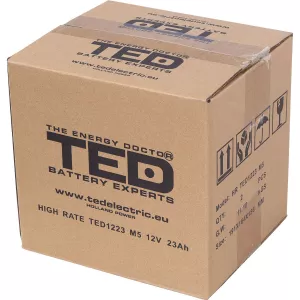 Acumulator 12V High Rate, Dimensiuni 181 x 76 x 167 mm, Baterie 12V 23Ah M5, TED Electric TED003362