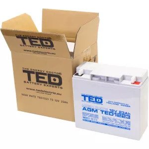 Acumulator 12V High Rate, Dimensiuni 181 x 76 x 167 mm, Baterie 12V 23Ah F3, TED Electric TED003348