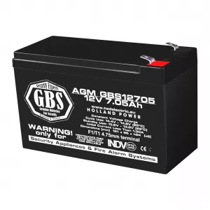 Acumulatori Stationari Etansi - Acumulator 12V Sisteme Alarma, Dimensiuni 151 x 65 x 95 mm, Baterie 12V 7.05Ah F1, TED Electric GBS, globstar.ro