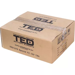 Acumulator 12V Stationar VRLA, Dimensiuni 149 x 49 x 95 mm, Baterie 12V 7Ah F2, TED Electric TED003195
