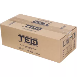 Acumulator 12V Stationar VRLA, Dimensiuni 151 x 65 x 95 mm, Baterie 12V 7.1Ah F1, TED Electric TED003416