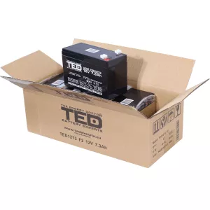 Acumulator 12V Stationar VRLA, Dimensiuni 151 x 65 x 95 mm, Baterie 12V 7.3Ah F2, TED Electric TED003249