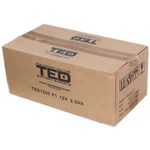 Acumulator 12V Stationar VRLA, Dimensiuni 178 x 34 x 60 mm, Baterie 12V 2.5Ah F1, TED Electric TED003096