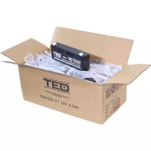 Acumulator 12V Stationar VRLA, Dimensiuni 178 x 34 x 60 mm, Baterie 12V 2.5Ah F1, TED Electric TED003096