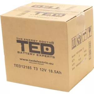 Acumulator 12V Stationar VRLA, Dimensiuni 181 x 76 x 167 mm, Baterie 12V 18.5Ah F3, TED Electric TED002778