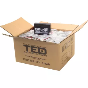 Acumulator 12V Stationar VRLA, Dimensiuni 96 x 25 x 62 mm, Baterie 12V 0.9Ah PI-03, TED Electric TED003058