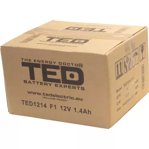 Acumulator 12V Stationar VRLA, Dimensiuni 97 x 47 x 50 mm, Baterie 12V 1.4Ah F1, TED Electric TED002716