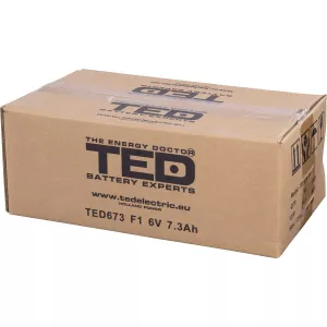 Acumulator 6V Stationar VRLA, Dimensiuni 151 x 34 x 95 mm, Baterie 6V 7.3Ah F1, TED Electric TED002976