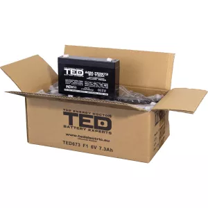 Acumulator 6V Stationar VRLA, Dimensiuni 151 x 34 x 95 mm, Baterie 6V 7.3Ah F1, TED Electric TED002976