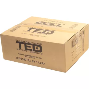 Acumulator 6V Stationar VRLA, Dimensiuni 151 x 50 x 95 mm, Baterie 6V 14.2Ah F2, TED Electric TED003034