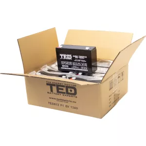 Acumulator 6V Stationar VRLA, Dimensiuni 151 x 50 x 95 mm, Baterie 6V 13Ah F1, TED Electric TED003010