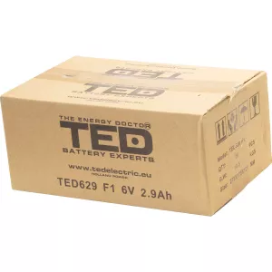 Acumulator 6V Stationar VRLA, Dimensiuni 65 x 33 x 99 mm, Baterie 6V 2.9Ah, TED Electric TED002877