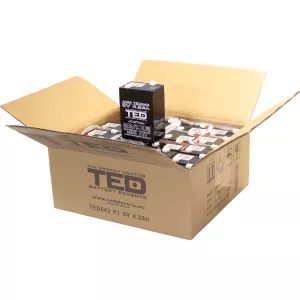 Acumulator 6V Stationar VRLA, Dimensiuni 70 x 48 x 101 mm, Baterie 6V 4.2Ah, TED Electric TED002914