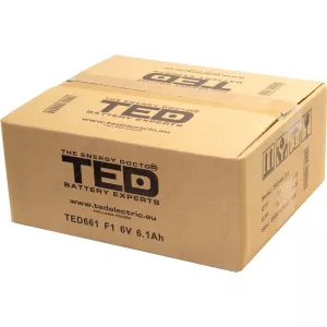 Acumulator 6V Stationar VRLA, Dimensiuni 70 x 48 x 101 mm, Baterie 6V 6.1Ah, TED Electric TED002938