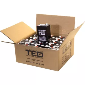 Acumulator 6V Stationar VRLA, Dimensiuni 70 x 48 x 101 mm, Baterie 6V 6.1Ah, TED Electric TED002938
