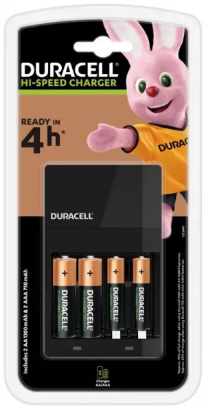 Incarcatoare - Incarcator RESIGILAT acumulatori Ni-Mh, include 2 x AA si AAA, CEF14 DuraCell, globstar.ro