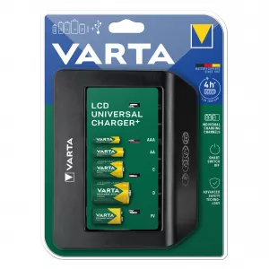 Incarcator RESIGILAT Varta Universal LCD Charger Plus Acumulatori AA R6 AAA R3 C R14 D R20 9V 6LR61 6LF22 57688