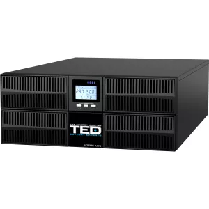 Rackabil - UPS Rackabil 4U 6000VA 6000W Monofazat, Online cu Dublă Conversie si Management, Utilizeaza 16 Acumulatori 12V/7Ah, TED Electric, globstar.ro