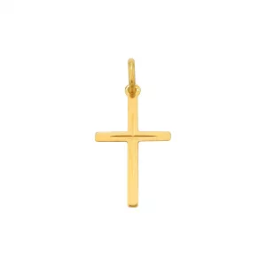 Pandantiv din aur galben de 14K cruce cu zirconii