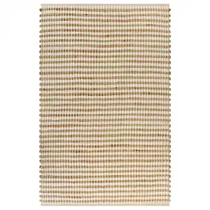 Covor din iută lucrat manual, natural & alb, 120x180 cm textil