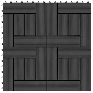 Plăci de pardoseală, 22 buc., negru, 30 x 30 cm, WPC, 2 mp